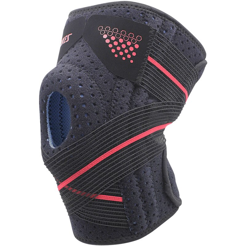 Aolikes verstelbare neopreen kniebrace siliconen patella kniebeschermer: Rood 7909 / Deel
