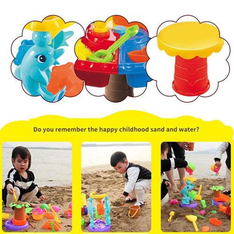 Kids Zomer Strand Spelen Zand Tafel Emmer Met Zand Sets Zandbak Kinderen Beach Party Game Speelgoed Zand Mallen Set Voor kids