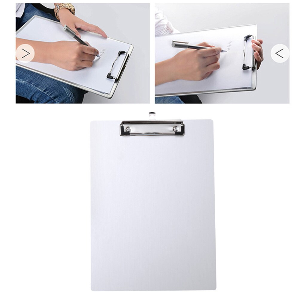 A4 Aluminum Clipboard Paper Holder Metal Clipboard File A4 Binder Holder for Office School Worker (Silver)