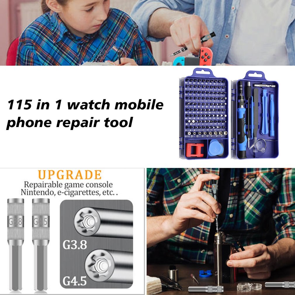 115 In 1 Screwdriver Set Mini Precision Screwdriver Computer Pc Mobile Phone Device Repair Hand Home Repair Tools