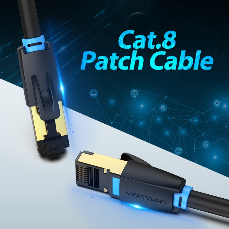 Ventie Kat 8 Ethernet Kabel Netwerk Kabel Hoge Snelheid 40Gbps Sftp Draad Internet Patch Kabel Met RJ45 Connector Voor router Modem