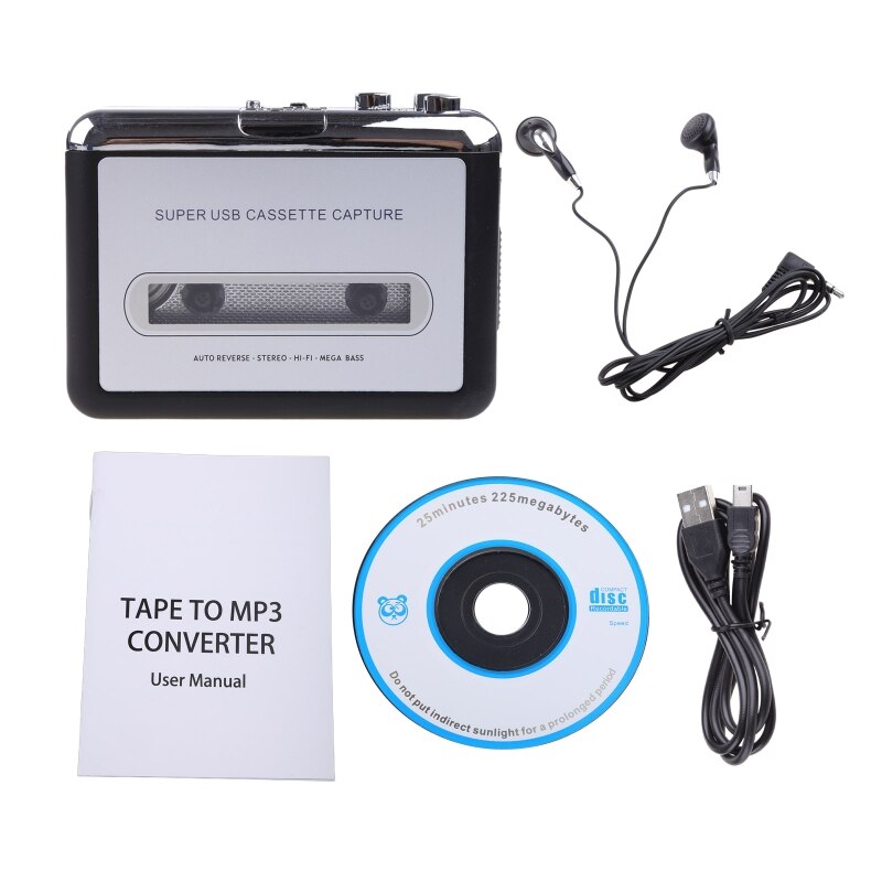 Baladeur de Capture USB avec inversion automatique, lecteur Cassette vers PC, ancien convertisseur de Format MP3