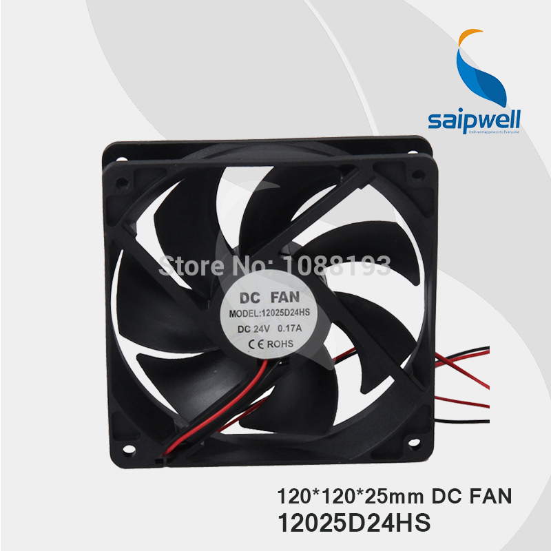 Ventilateurs de refroidissement Axial 120x120x25mm/0.17A 24V cc | Roulement à manchon de ventilateur industriel CE RoHs (12025D24HS)