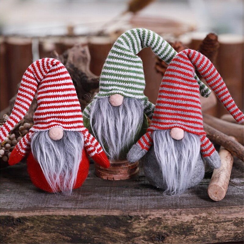 Nette Ornament Gesichtslosen Puppe mit Langen Bart Gestreiften Hütte Weihnachten Gnom Ornament Spielzeug für Party Dekorationen NSV775