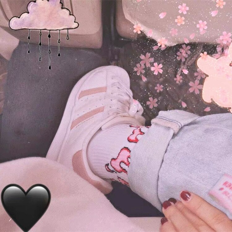 Koreański styl moda zabawa hip hop deskorolka skarpetki styl uliczny kreskówka banan kaktus księżyc płomień skarpetki unisex szczęśliwe długie skarpetki
