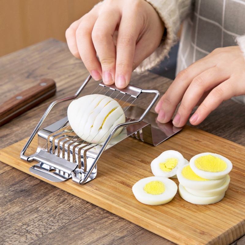 Stainless Steel Egg Slicer Multi-function Egg Peeler Flower Egg God Device Multi Valve Divider