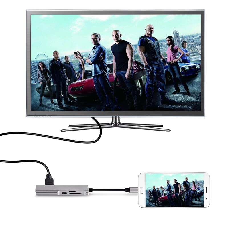 5 En 1 USB C HUB tipo-c a HDMI + PD + lector de tarjetas + USB3.0 estación de acoplamiento USB C HDMI 3,1 para Samsung Galaxy S10/S9