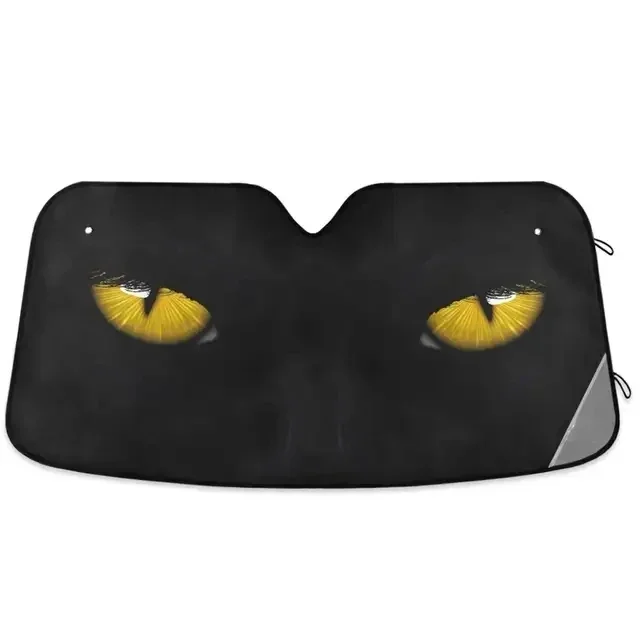 Parasol con estampado divertido para coche, Protector Interior, Reflector de calor, parasol para parabrisas: Oro