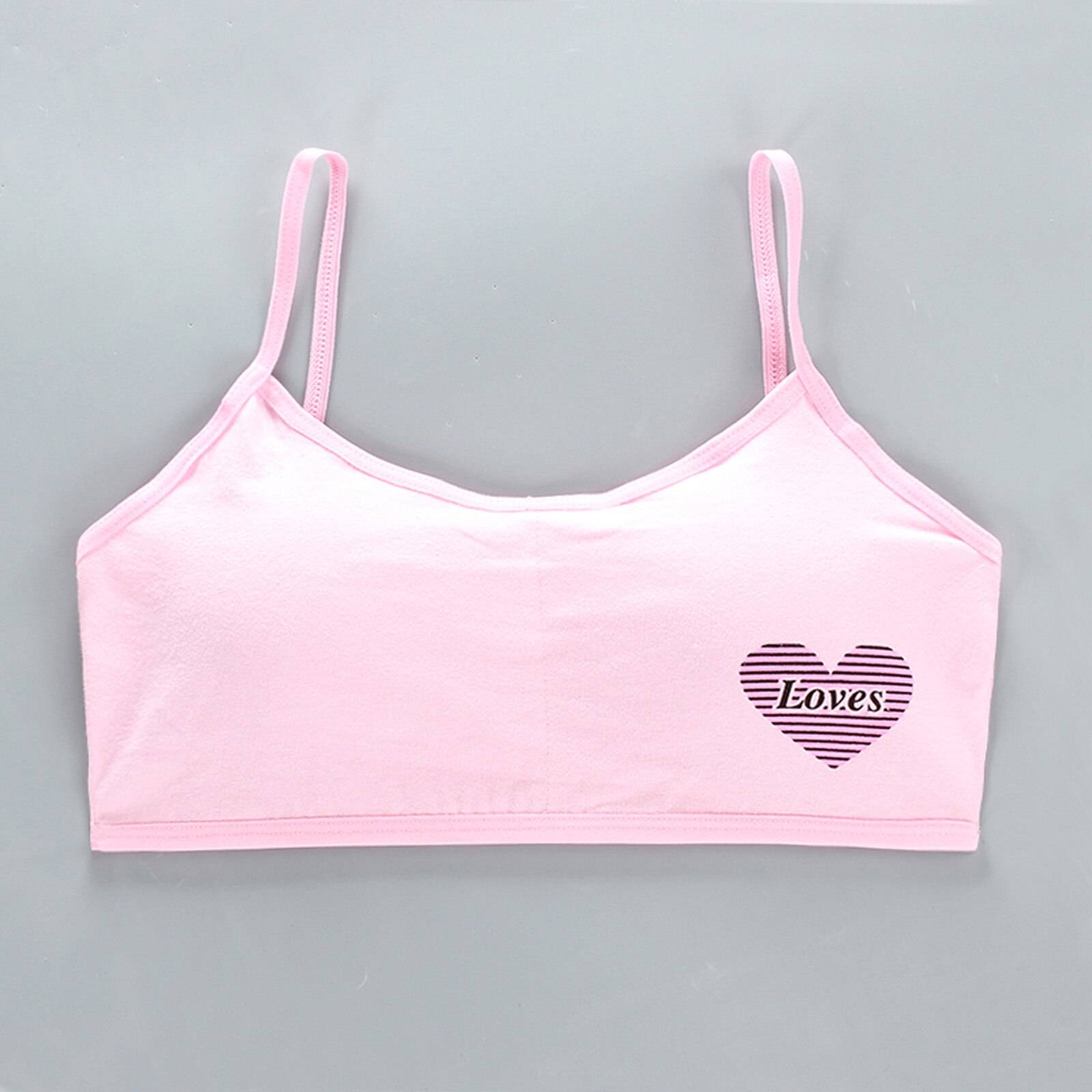 Children Bra Teen Girls Bra Cotton Training Bra Student Kids Underwear Camisole Underwear Cotton Bra For Girls One Size #40: Pink