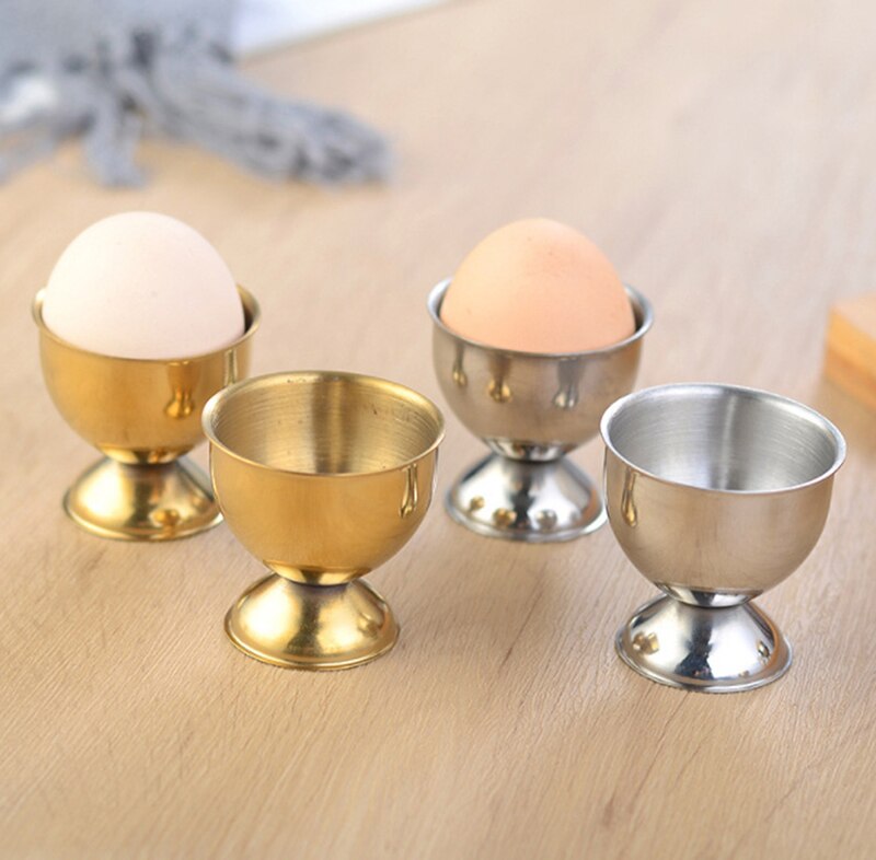 Taza de acero inoxidable para hervir huevos, soporte de acero inoxidable chapado en oro, soporte para taza de vino, estante para huevos, suministros para huevos
