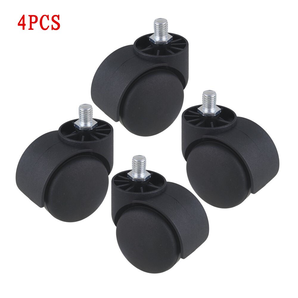 50mm Furniture Office Chair Swivel Universal Caster Wheels Stainless Steel Screw Thread Stem Sofa Bed Goods Shelf Storage Rack: 4 PCS
