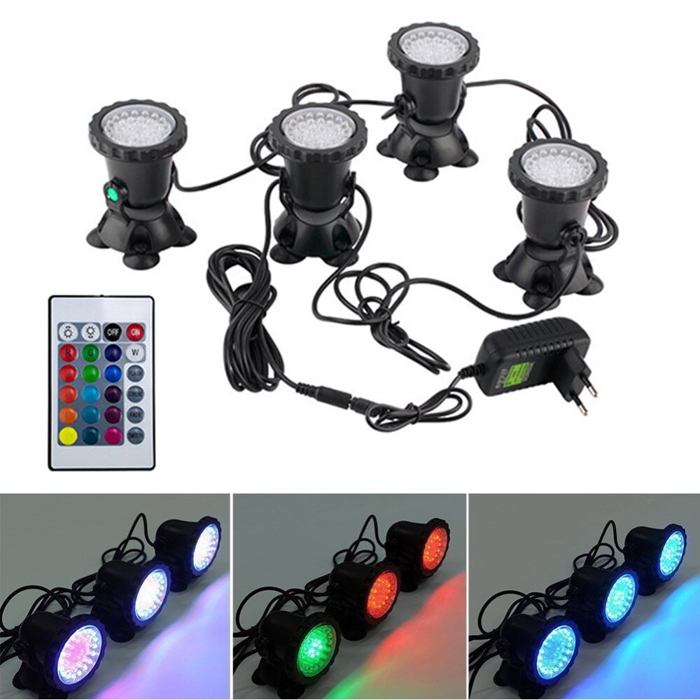 Waterdichte Rgb Led Onderwater Verlichting Lamp 36 Led Onderwater Spot Light Voor Zwembad Fonteinen Vijver Water Aquarium Licht