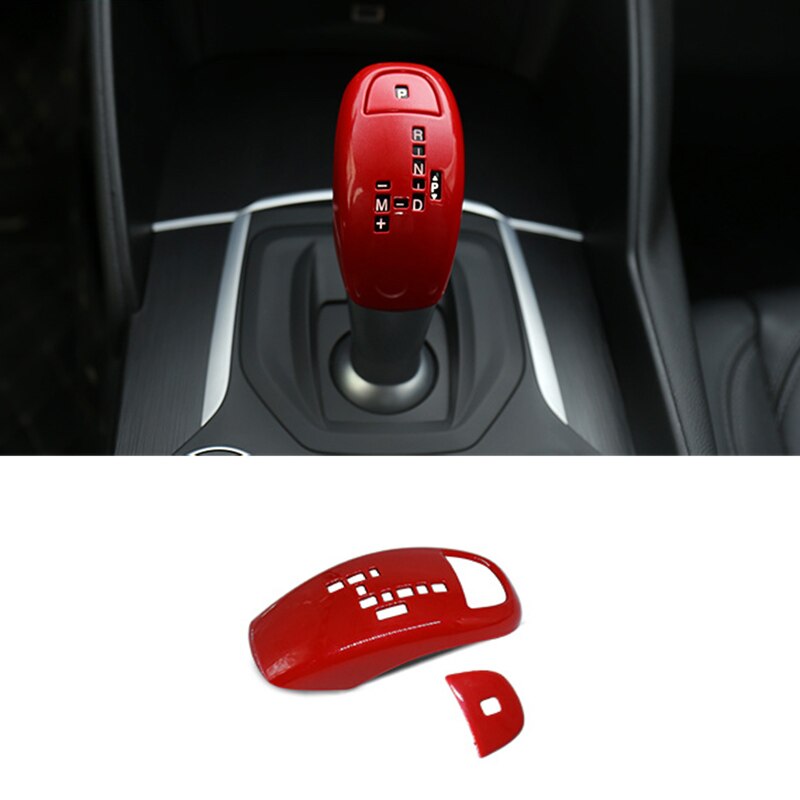 Capa de engrenagem alavanca de mudança de engrenagem decoração remendo para alfa romeo giulia stelvio acessórios de decoração interior: Vermelho