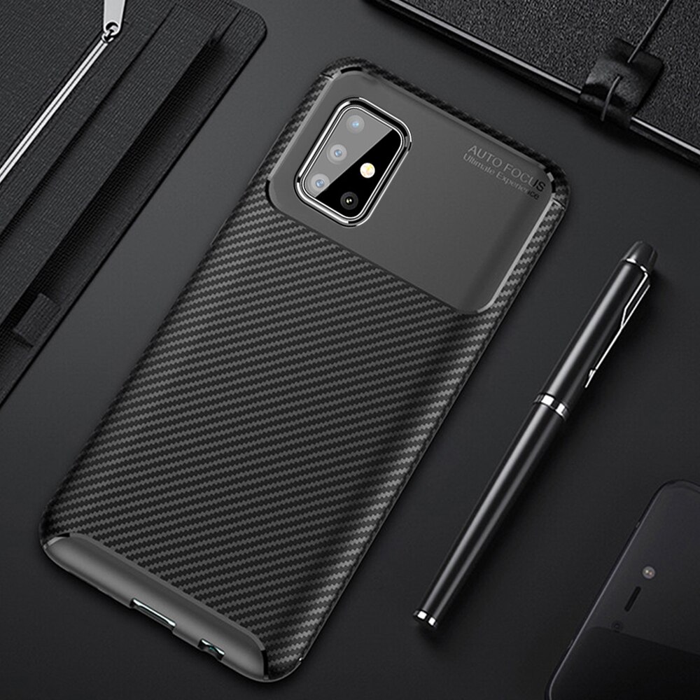 For Samsung Galaxy A51 A 51 Case Luxury Carbon Fiber Cover Shockproof Phone Case For Samsung A71 A 71 Cover Flex Bumper Shell