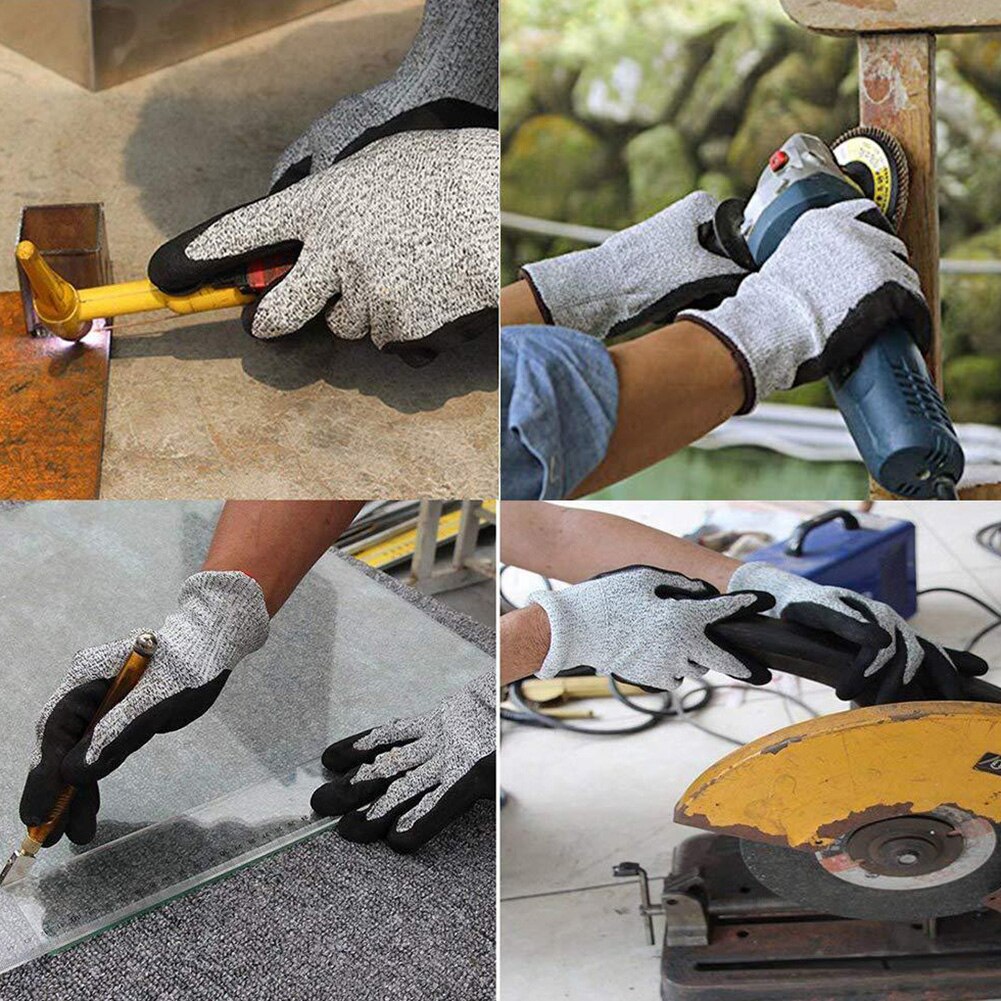 Guantes de jardinería para hombre y mujer, protectores de nitrilo para jardín, protección contra cortes y suciedad, nailon elástico transpirable