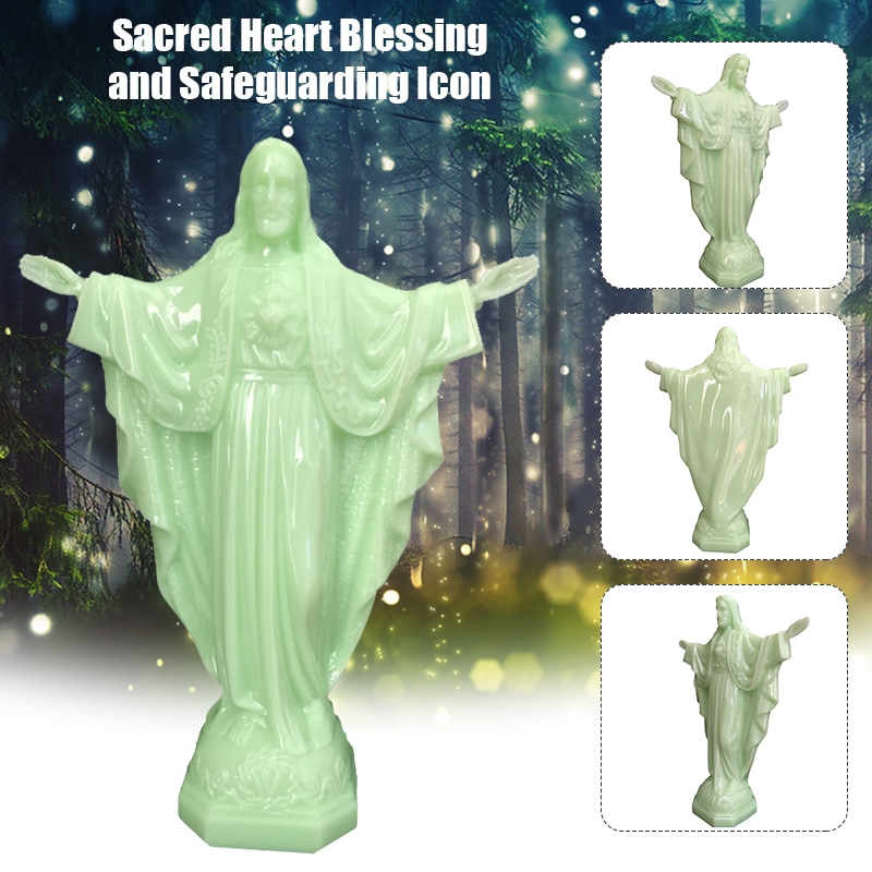 Statue lumineuse de jésus en PVC, lumière éternelle, ornement de bureau, pour famille, 13.5x4.9x18cm, HK3