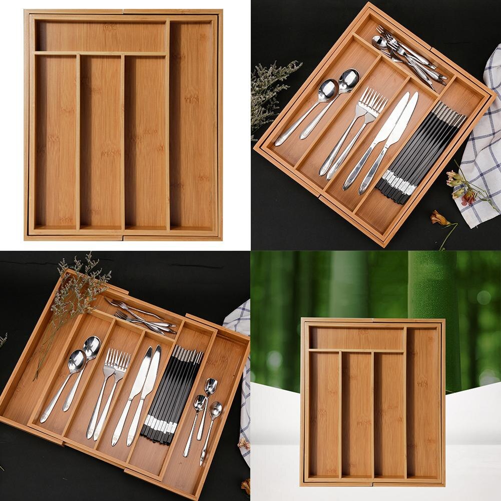 Expandable Cutlery Bamboo Drawer Organizer Cutlery Grandado