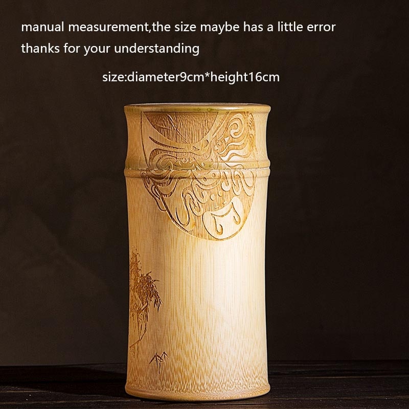 Natural Bamboo Storage Jar Small Tea Caddy Chinese Kung Fu Tea Set Accessories Teaware Container Tea Box for Travel Easy Carry: B