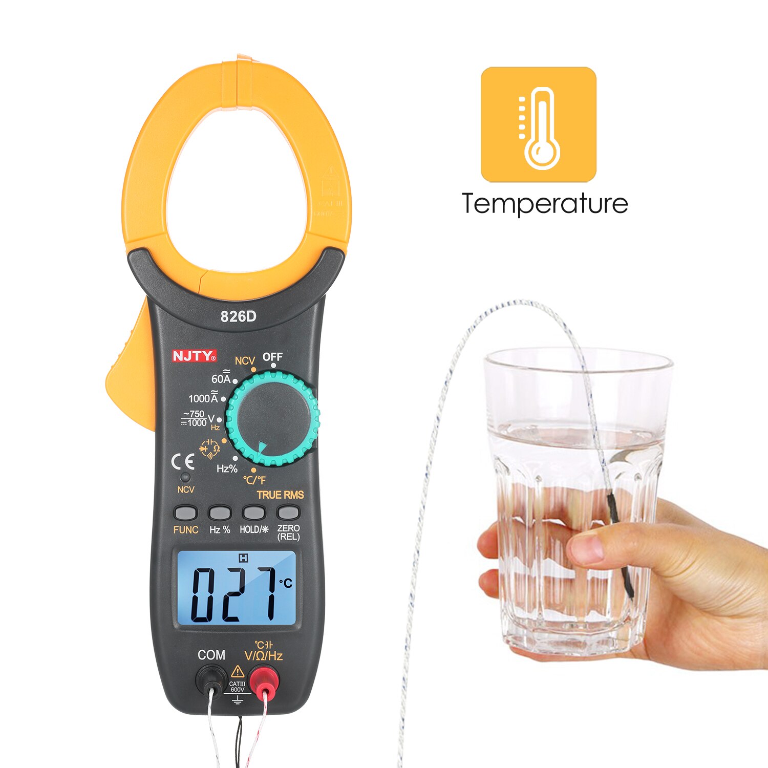 Njty Digitale Stroomtang 6000 Graven Auto Range Multimeter Met Ncv Test Ac/Dc Spanning Ac Draagbare Handheld multimeter