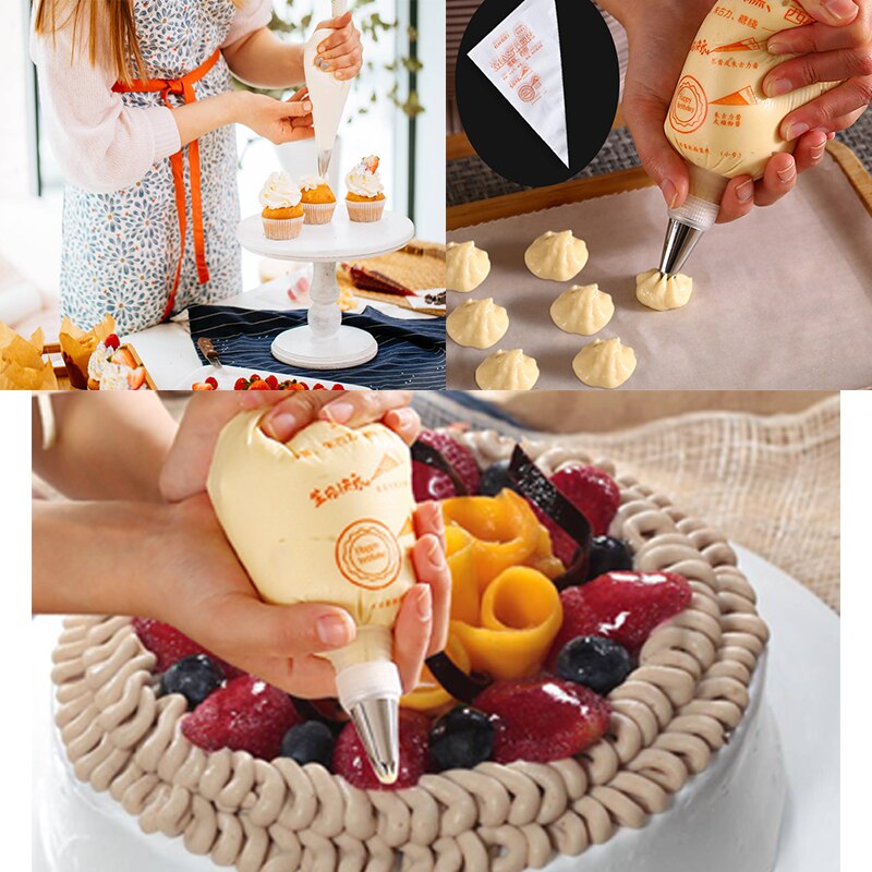 100Pcs/bag Disposable Piping Bag Icing Nozzle Fondant Cake Decorating Pastry icing nozzles Small Large Size Cake Tools