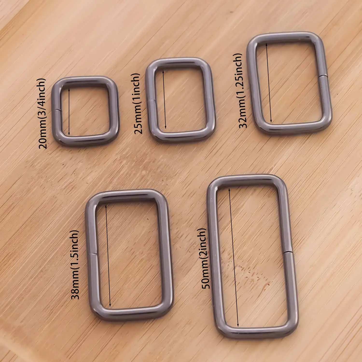 5 stks Metalen Rechthoek Ring Singels Gesp Metalen Ringen voor Tas Portemonnee Ring voor Riem Riemen Gespen Vierkante Ring