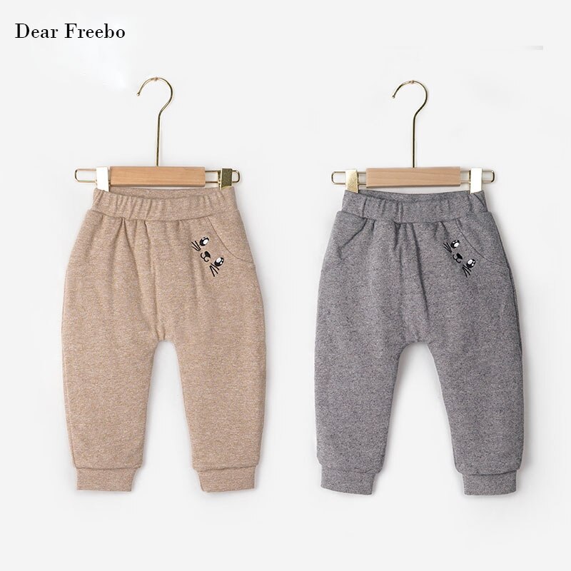 Dear Freebo Baby Pants Cotton Winter Thick Infant Newborn Kids Children Cute Casual Girl Boy Trousers Warm Elastic