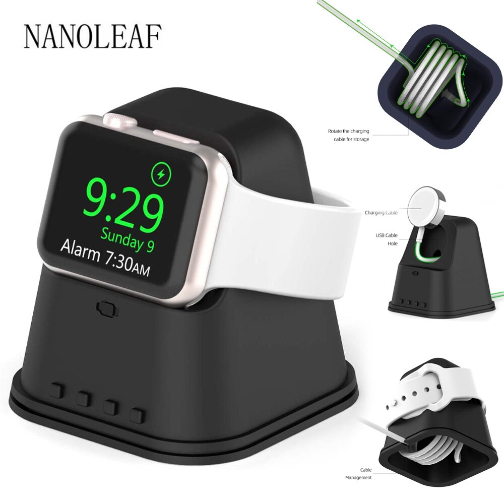 Siliconen Opladen Dock Voor Apple Horloge 38Mm 42Mm 42Mm 44Mm Lading Kabel Management Voor Iwatch Serie 6 5 4 3 2 1 Se Horloge Houder