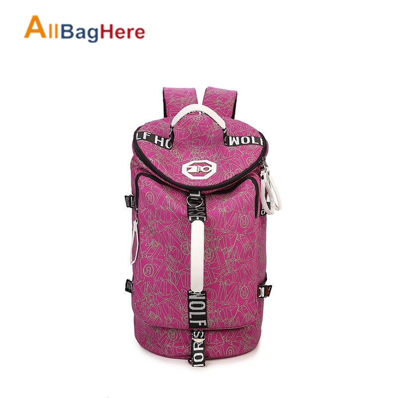 Nueva mochila impermeable de lona para gimnasio para hombre, mochila multifunción, bandolera, bolso deportivo para Yoga, para viaje al aire libre: Pink