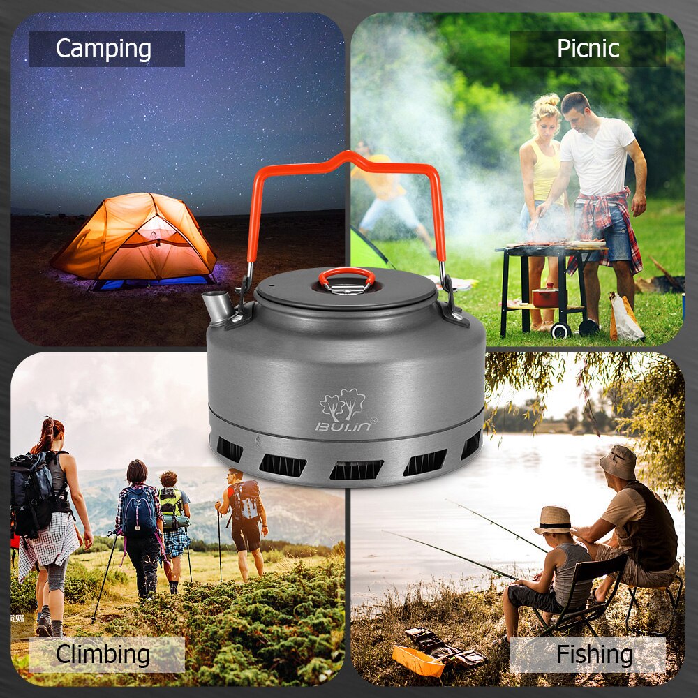1.1L Draagbare Ketel Water Pot Theepot Koffiepot Indoor Fluiten Aluminiumlegering Waterkoker Outdoor Camping Wandelen Picknick Ketel