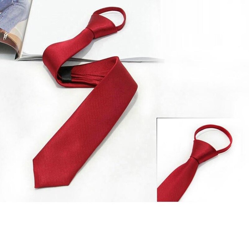 Men's Luxury Noble Necktie For Wedding Party Business Formal Suits Convenient Pre-tied Zipper Ties Narrow Necktie