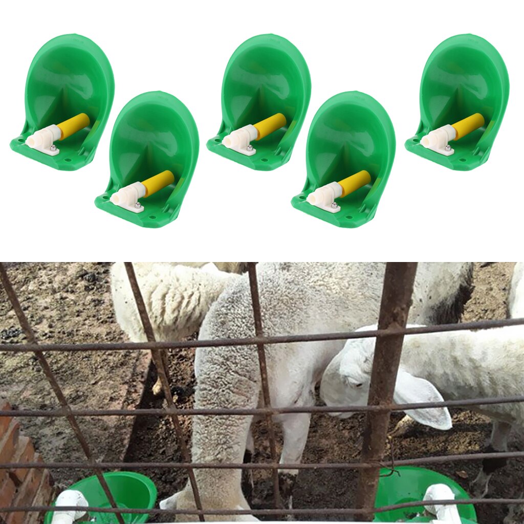 5 Pieces Plastic Automatic Waterer for Horses, Cows, Goats and Other Live Stock Suits for 20mm Pipe