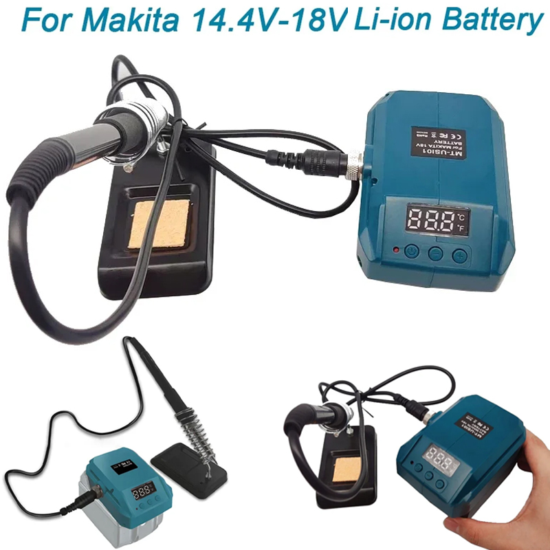 60w draadloze elektrische soldeerstations voor makita, inclusief 18v li-ion accu's, een soldeerbout met digitaal display en 936 soldeerpunten.