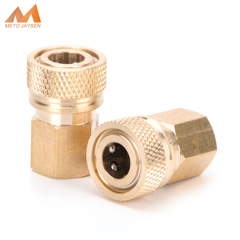 M10x1 Draad Vrouwelijke Quick Release Disconnect 8Mm Air Bijvullen Koppeling Sockets Koperen Fittingen Regelmatige Stijl 40mpa 2 Stks/set