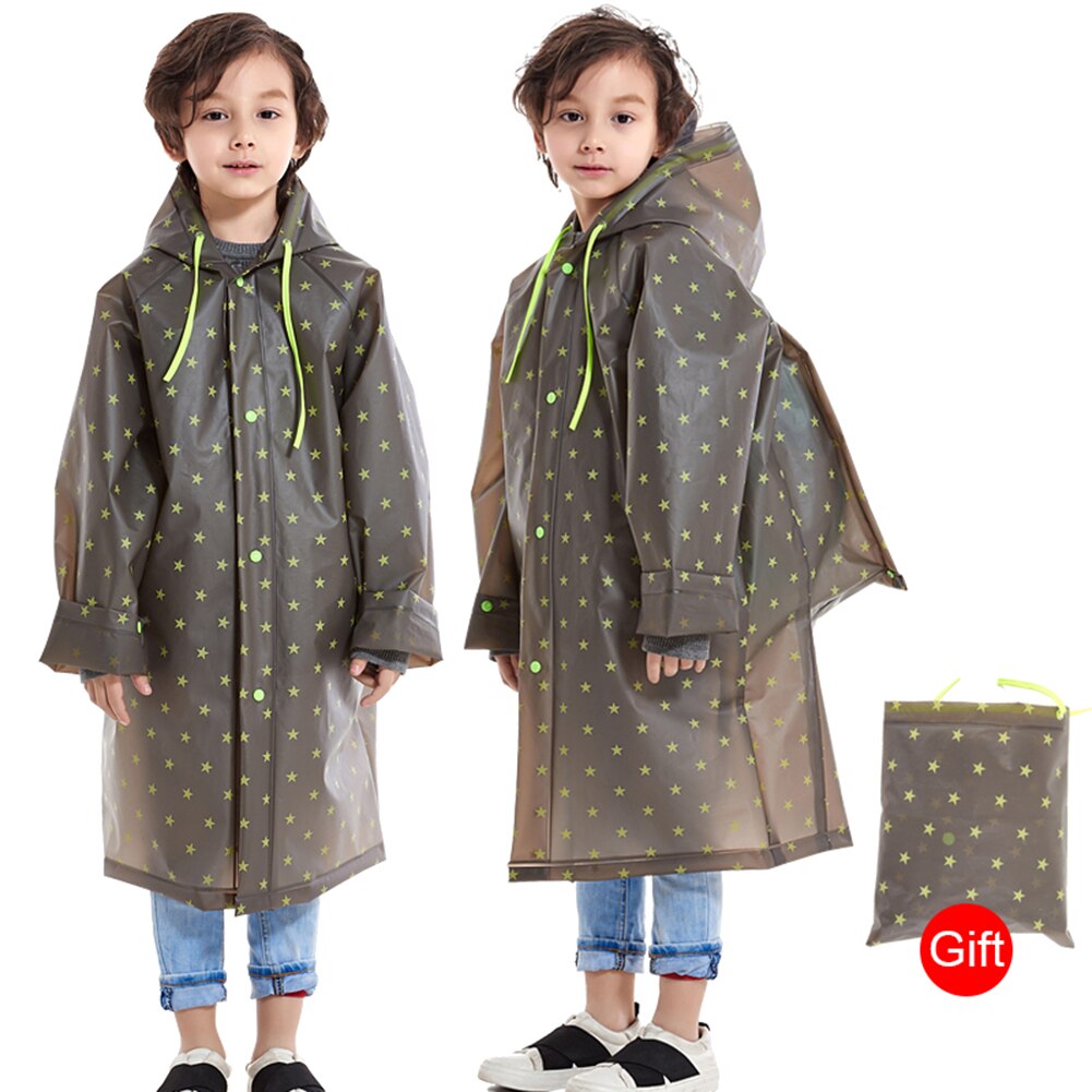 Niños niños piloto Impermeable Poncho EVA con capucha mochila cubierta Impermeable opción perfecta para la escuela viajes al aire libre caminar