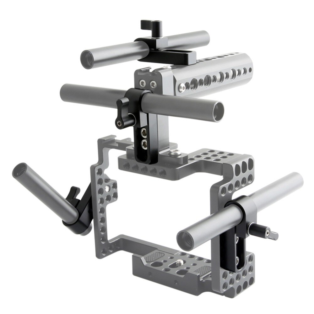 NICEYRIG 15mm Stange Schienen Klemme 15mm Anlage Montieren DSLR Kamera Anlage Stange Klemme für DSLR Kamera Griff oder käFeige oder Platte (2 Stück eine Packung)