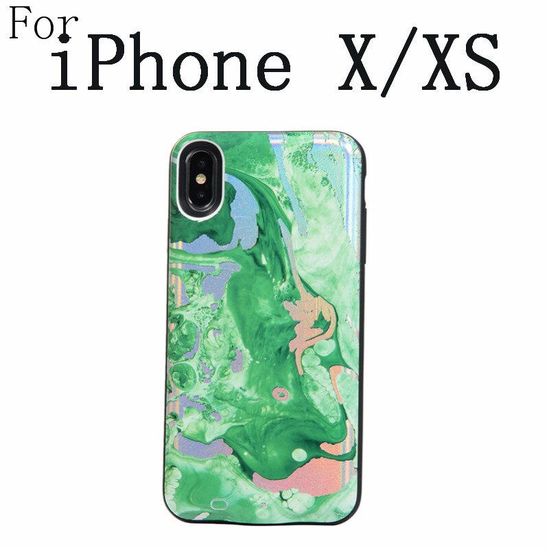 Smart External Battery Charger Case For iPhone 11 Pro X XR XS Max marble Power Bank charging case for iPhone 6S 7 8 Plus SE: IX-TYLXB