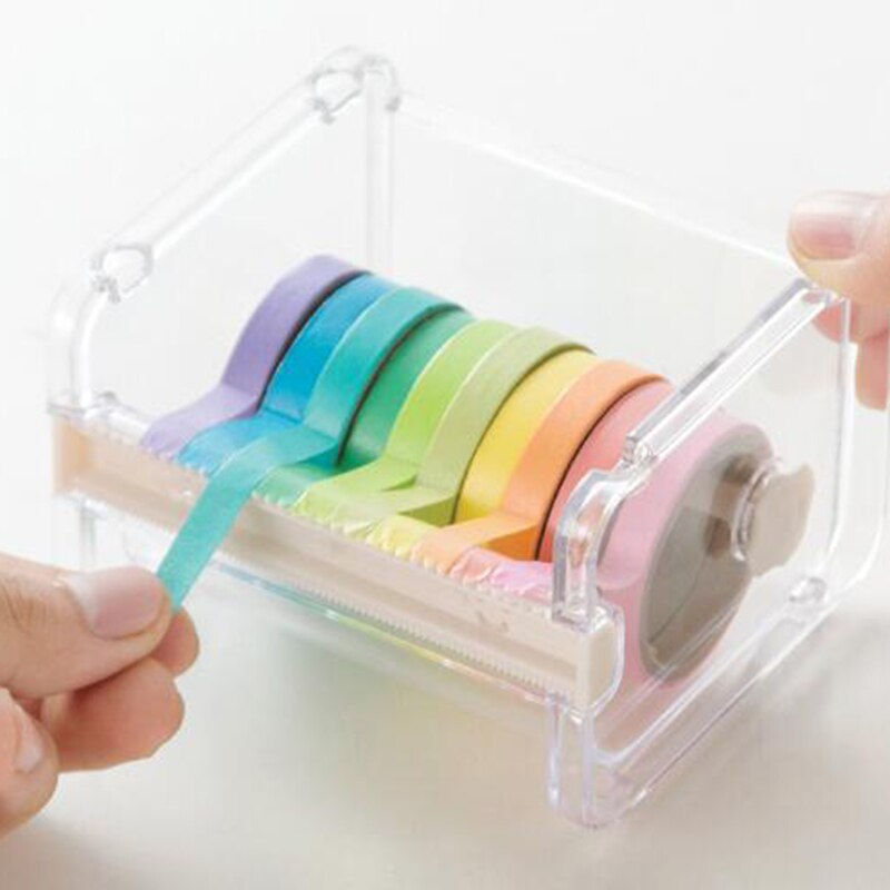 Washi Tape Dispenser Cutter Visible Desktop Multi Masking Tape Roll Holder Stationery For Desktop Diy Office Tape Dispenser Cutt