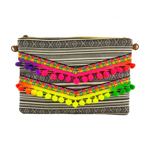 Di marca di Tela di Canapa delle donne borse fatto a mano Della Nappa Della Catena Della Frizione Borsa Boho borsa A Tracolla Vintage ▾ borse Crossbody: Figure 2