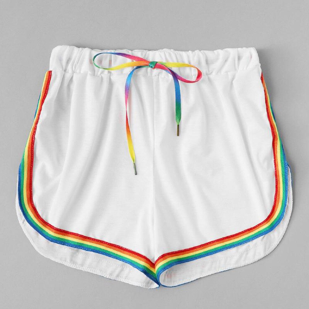 Shorts für damen, yoga-shorts, sommer-shorts mit streifen und regenbogenmuster, sport-shorts für damen, laufen, fitness, joggen, strandshorts, #0218 g 10
