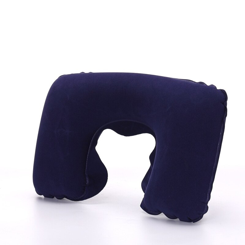 1pc U-Vorm Opblaasbare Reizen Kussen Auto Office Nekkussen Hoofdsteun Opvouwbare Draagbare Opblaasbare Hals CushionDropshipping: Dark blue