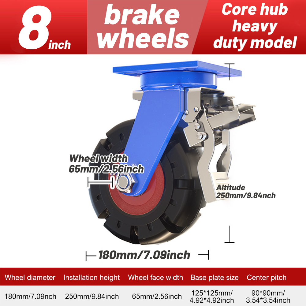 Caster Wheels 6/8/10/12inch Furniture Caster Soft Rubber Universal Wheel Swivel Caster Roller Wheel: WHITE