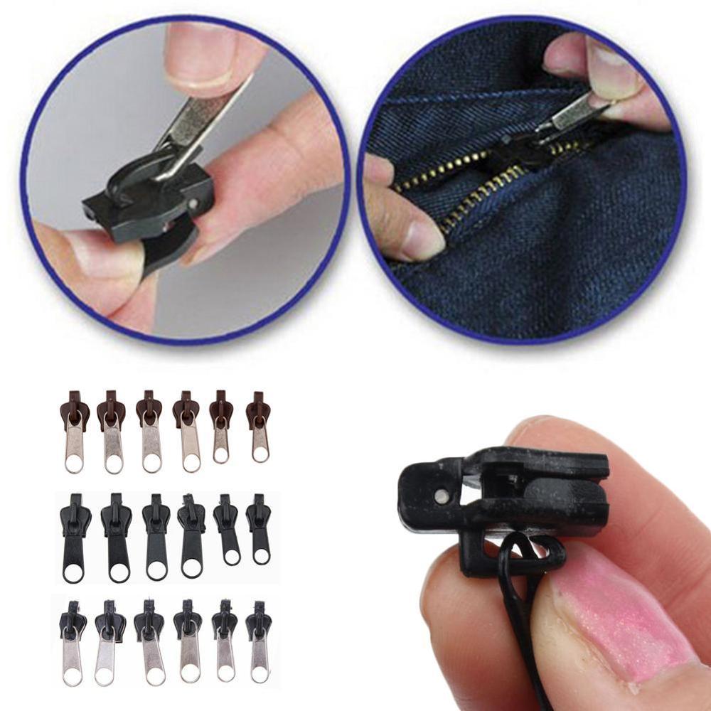 12Pcs Drie Verschillende Maten Universal Instant Fix Rits Reparatie Kit Vervanging Zip Slider Tanden Ritsen