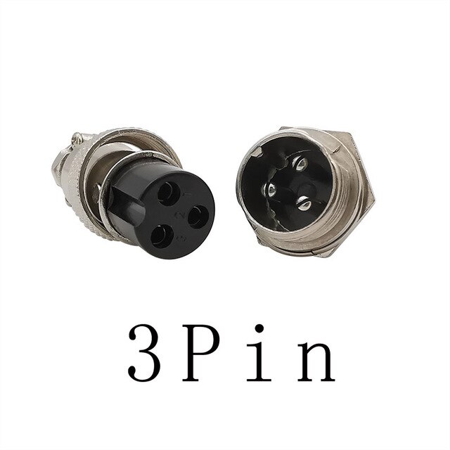 Connecteur d'aviation GX12, 2 3 4 5 6 broches, panneau de prise, connecteurs de montage en métal, adaptateur 12MM: 3Pin 1Pair