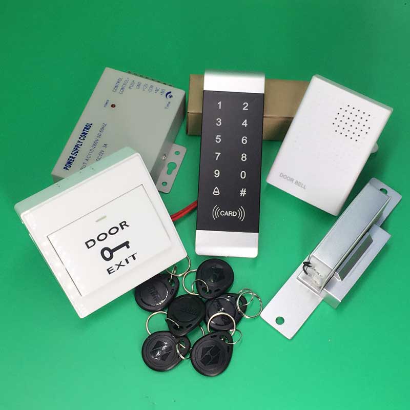 Full kit 125KHz RFID Touch &amp; Password Keypad Access Control System Security+NC Electric Strike Lock+Password