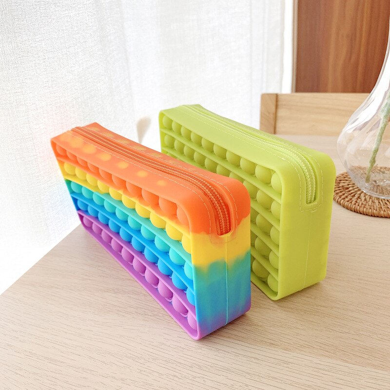 20cm Bleistift Fall Popet Silikon Push-Blase Spielzeug Sensorischen Stressabbau Spielzeug Lernen Schreibwaren Bleistift Tasche Anti-stress zappeln Spielzeug