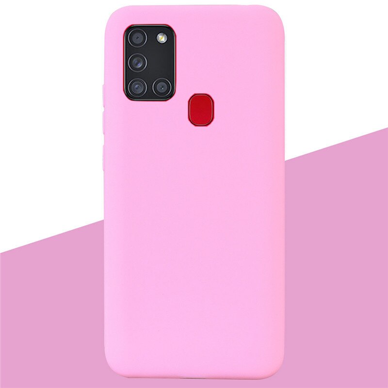 Funda de silicona TPU suave mate para Samsung Galaxy A21S A 21 S A21 S, carcasa trasera para teléfono: 4 Dark Pink