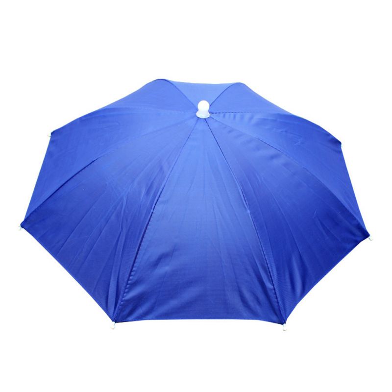 Doven håndfri paraply elastisk pandebånd iført hat paraply solrig regn fiskeri paraply hat plukning te hat paraply: C