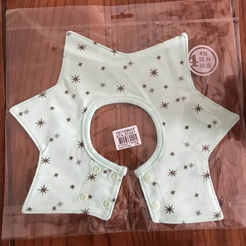 Baby Waterdichte Bib 360 ° Draaien Puur Katoen Huidvriendelijke Schortje Hexagon Bloemvorm Cartoon Vlekken Multifunctionele voeden Sjaal: Green snowflake