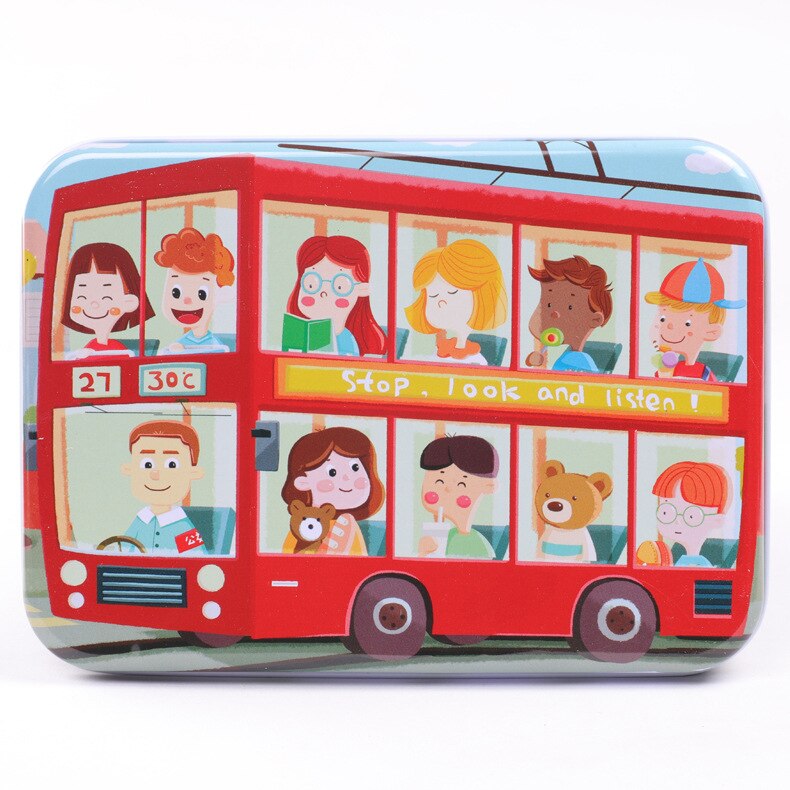 120 Stuks Houten Puzzel Cartoon Speelgoed 3D Hout Puzzel Met Ijzeren Doos Pakket Puzzel Kind Verbeteren Logisch Denkvermogen speelgoed: 18