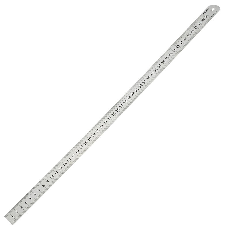 Régua de metal de aço inoxidável para escola, régua reta de dupla face para desenho, material de escritório, 1 peça, 15 20 30 50cm